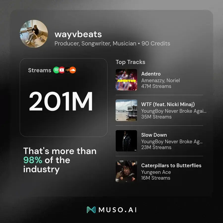 201M streams on Muso.ai